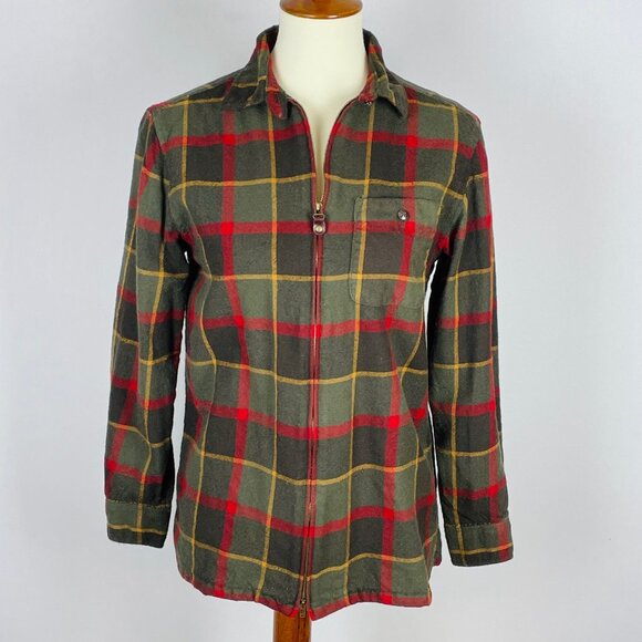 Vtg 90s Pendleton Full Zip Jacket Sz S Green Plaid Gorpcore Outdoors Preppy Hike - Picture 1 of 6
